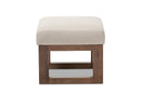 Roana Light Beige Fabric Upholstered Ottoman Stool Baxton