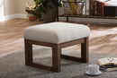 Roana Light Beige Fabric Upholstered Ottoman Stool Baxton