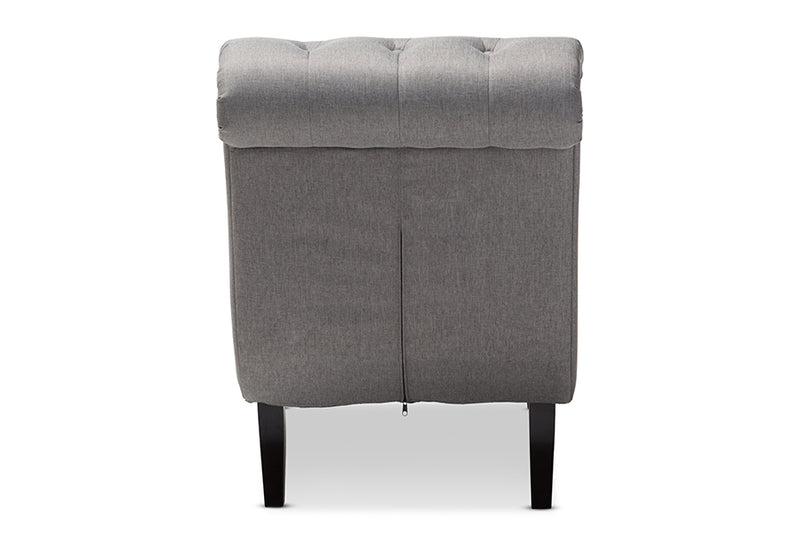 Gitano Mid-century Retro Modern Gray Fabric Upholstered Button-tufted Chaise Lounge