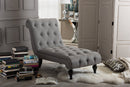 Gitano Gray Fabric Upholstered Button-tufted Chaise Lounge Baxton