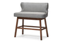 Putri Gray Fabric Button-tufted Upholstered Bar Bench Banquette Baxton