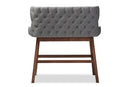 Putri Gray Fabric Button-tufted Upholstered Bar Bench Banquette Baxton