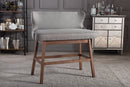 Putri Gray Fabric Button-tufted Upholstered Bar Bench Banquette Baxton