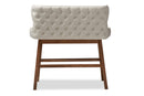 Putri Light Beige Fabric Button-tufted Upholstered Bar Bench Banquette Baxton