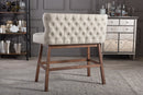 Putri Light Beige Fabric Button-tufted Upholstered Bar Bench Banquette Baxton