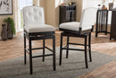Rosie White Faux Leather Button-tufted Upholstered Swivel Bar Stool (Set of 2) Baxton