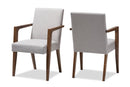 Nicholson Greyish Beige Upholstered Wooden 2Pc Lounge Chair Set Baxton
