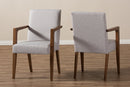 Nicholson Greyish Beige Upholstered Wooden 2Pc Lounge Chair Set Baxton