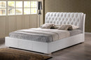 Netherlands White Modern Bed w/Tufted Headboard - Full Size Baxton