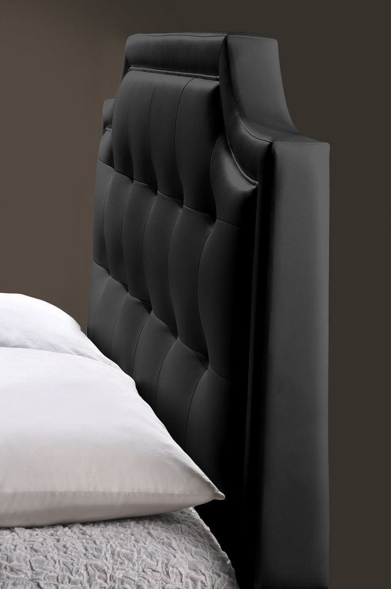 Larissa Black Modern Bed w/Upholstered Headboard - Queen Size Baxton