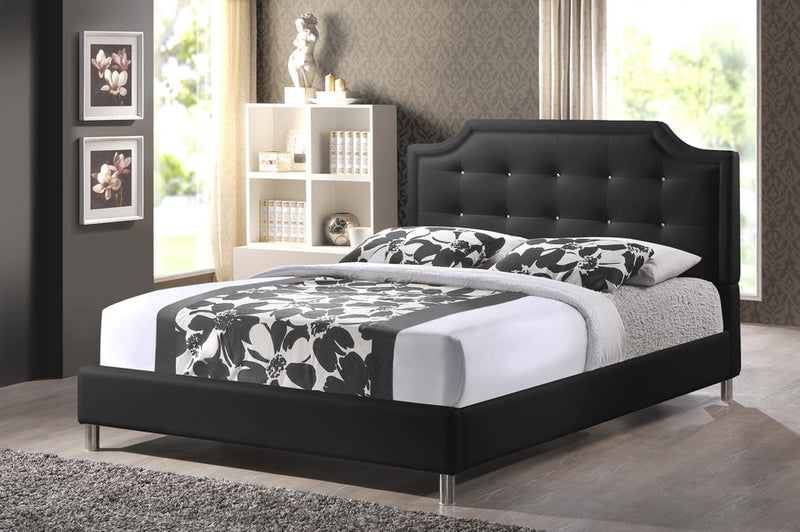 Larissa Black Modern Bed w/Upholstered Headboard - King Size