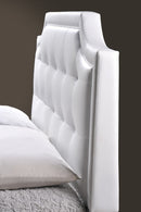 Larissa White Modern Bed w/Upholstered Headboard - King Size Baxton