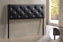 Becker Modern and Contemporary Queen Black Faux Leather Upholstered Headboard