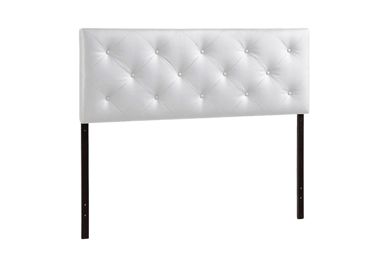 Becker King White Faux Leather Upholstered Headboard Baxton