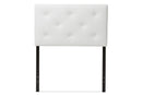 Becker White Faux Leather Upholstered Twin Size Headboard Baxton