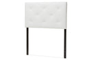 Becker White Faux Leather Upholstered Twin Size Headboard Baxton