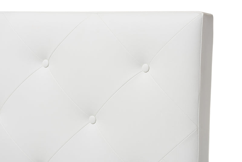 Becker Modern and Contemporary White Faux Leather Upholstered Twin Size Headboard