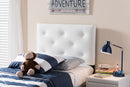 Becker White Faux Leather Upholstered Twin Size Headboard Baxton