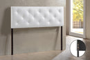 Becker Modern and Contemporary Queen White Faux Leather Upholstered Headboard