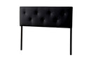 Tarelle King Black Faux Leather Headboard w/Faux Crystal Buttons Baxton