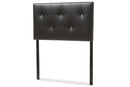 Kai Black Faux Leather Upholstered Twin Size Headboard Baxton