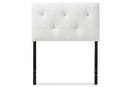 Kai White Faux Leather Upholstered Twin Size Headboard Baxton
