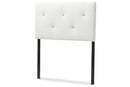Kai White Faux Leather Upholstered Twin Size Headboard Baxton