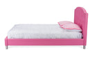 Declan Hot Pink Faux Leather Queen Size Platform Bed Baxton