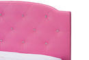 Declan Hot Pink Faux Leather Queen Size Platform Bed Baxton