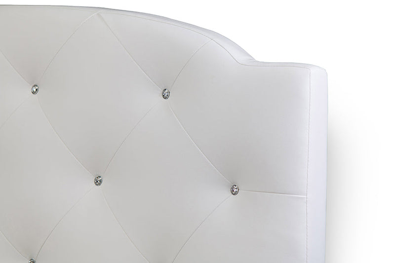 Declan White Leather Full-Size Bed Baxton