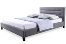 Heidi Queen Size Gray Fabric Upholstered Platform Base Bed Baxton