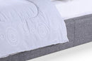 Heidi Queen Size Gray Fabric Upholstered Platform Base Bed Baxton