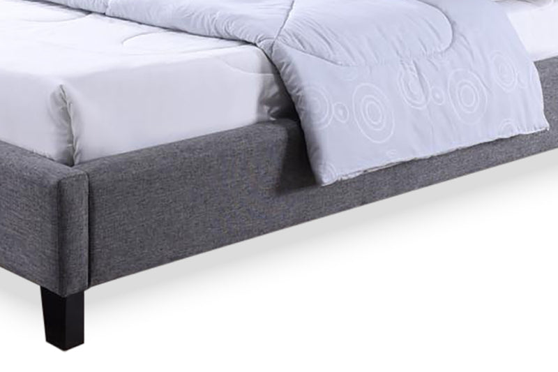 Heidi Modern and Contemporary Queen Size Gray Fabric Upholstered Platform Base Bed