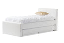 Deirdre White Faux Leather Twin Size Trundle Bed Baxton