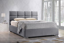 Ines Gray Fabric Upholstered Queen Size Platform Bed Baxton