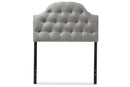 Clovis Gray Fabric Button-Tufted Scalloped Twin Size Headboard Baxton