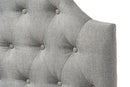 Clovis Gray Fabric Button-Tufted Scalloped Twin Size Headboard Baxton
