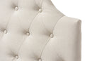 Clovis Light Beige Fabric Button-Tufted Scalloped Twin Size Headboard Baxton