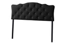 Morigan Full Size Black Faux Leather Button-tufted Scalloped Headboard Baxton