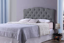 Morigan Full Size Gray Fabric Upholstered Button-tufted Scalloped Headboard Baxton