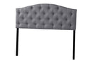Marcy Queen Size Gray Fabric Upholstered Button-tufted Scalloped Headboard Baxton