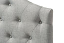Marcy Gray Fabric Button-Tufted Scalloped Twin Size Headboard Baxton