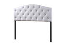 Marcy Full Size White Faux Leather Upholstered Button-tufted Scalloped Headboard Baxton