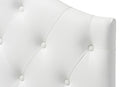 Marcy White Faux Leather Button-Tufted Scalloped Twin Size Headboard Baxton