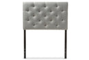 Leena Gray Fabric Button-Tufted Twin Size Headboard Baxton
