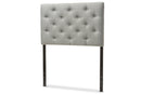 Leena Gray Fabric Button-Tufted Twin Size Headboard Baxton