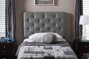 Leena Gray Fabric Button-Tufted Twin Size Headboard Baxton