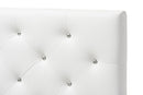 Leena White Faux Leather Button-Tufted Twin Size Headboard Baxton
