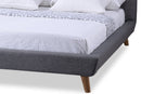 Fadri Gray Fabric Upholstered Queen Size Platform Bed Baxton