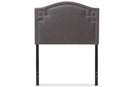 Sadie Dark Gray Fabric Upholstered Twin Size Headboard Baxton